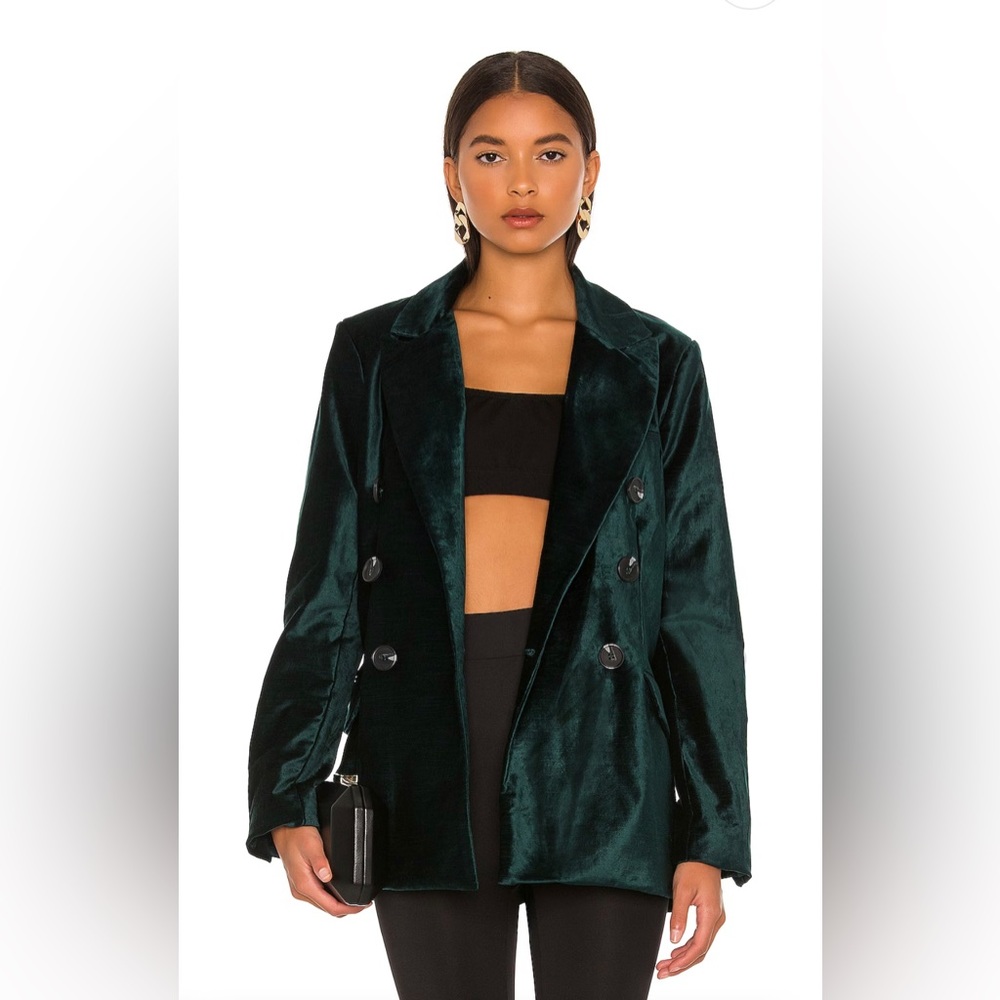 Fee People Green Velvet Ashby Blazer